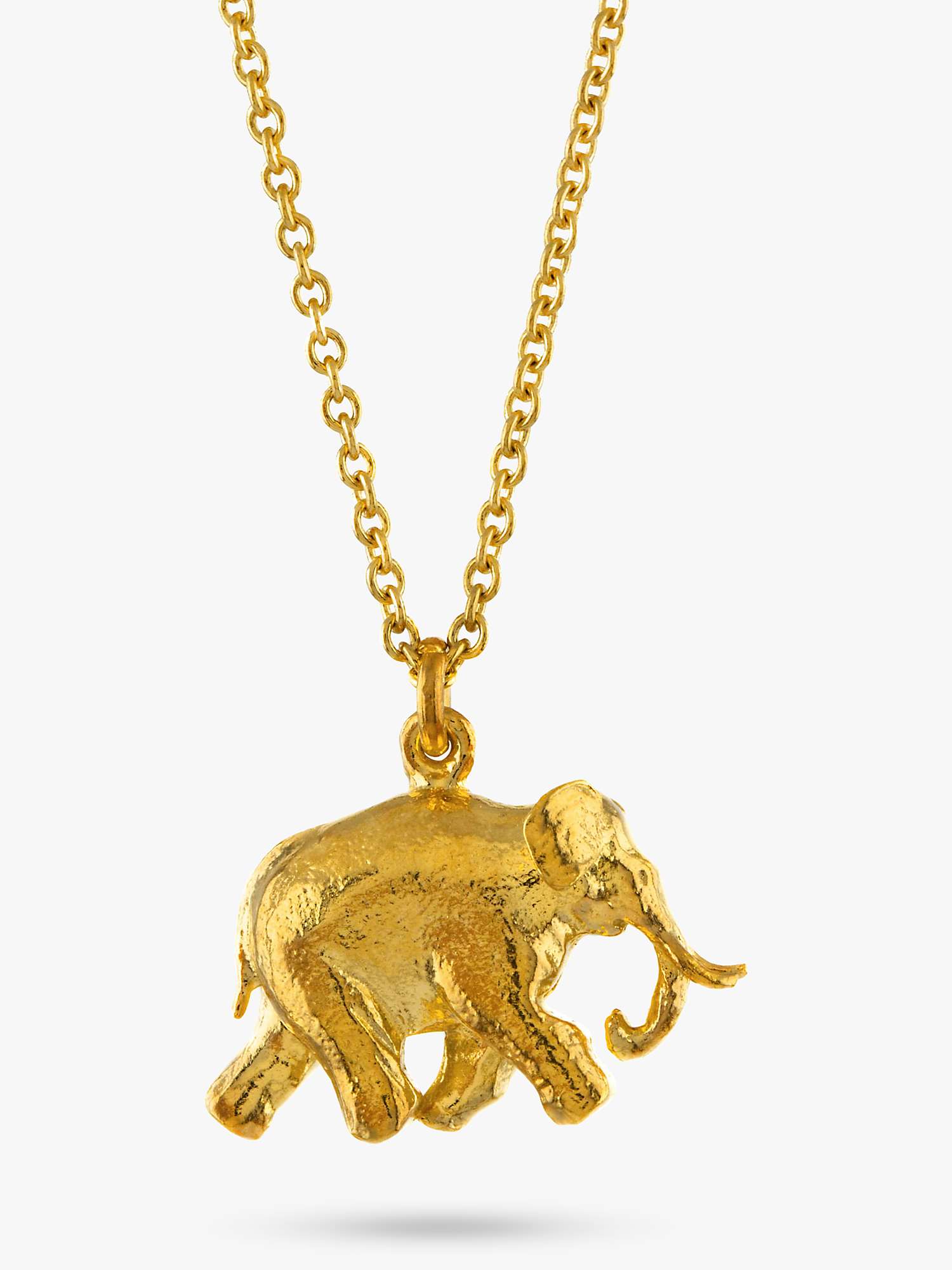 Buy Alex Monroe 22ct Gold Plated Sterling Silver Elephant Pendant Necklace, Gold Online at johnlewis.com