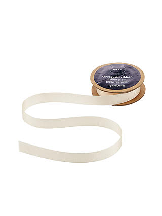John Lewis & Partners Grosgrain Ribbon, 5m, Cream