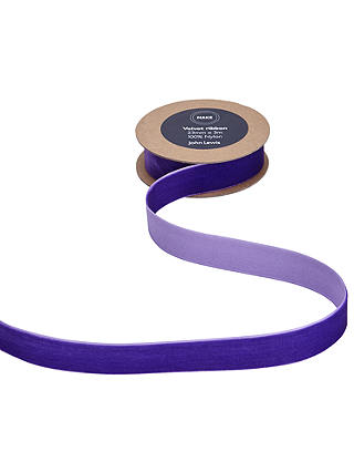John Lewis & Partners Velvet Ribbon, 3m, Purple