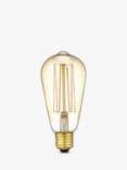 Calex 4W ES LED ST64 Dimmable Rustic Filament Bulb, Gold