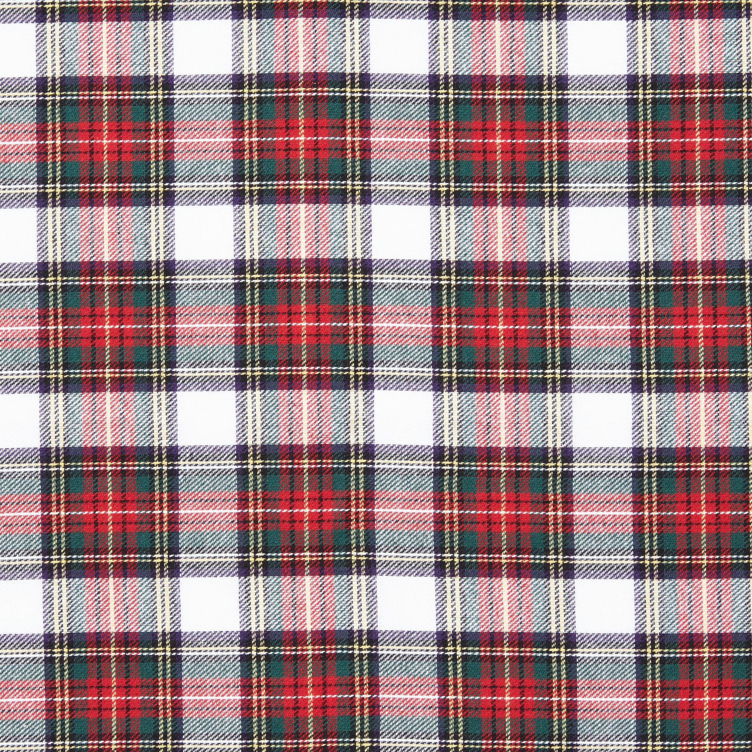 Oddies Textiles Brushed Tartan Fabric, Red/White at John Lewis & Partners