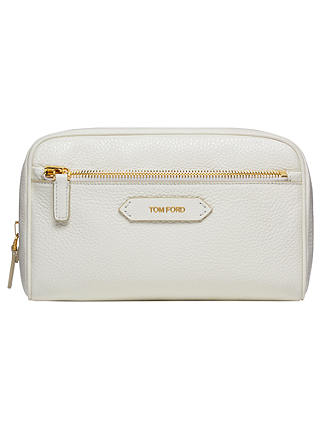 TOM FORD Soleil Small Leather Cosmetic Bag, White