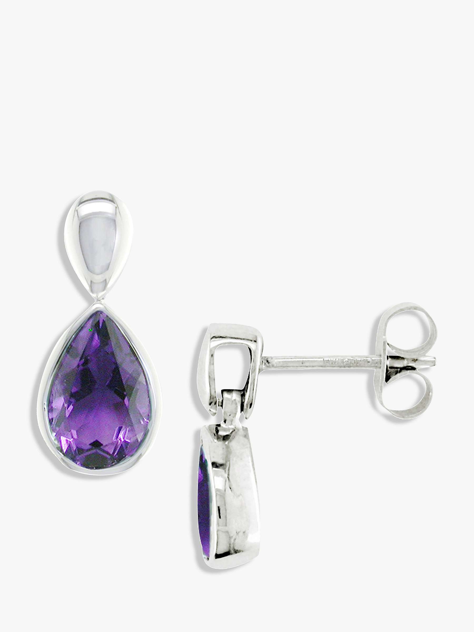 Buy E.W Adams 9ct White Gold Pear Drop Earrings Online at johnlewis.com