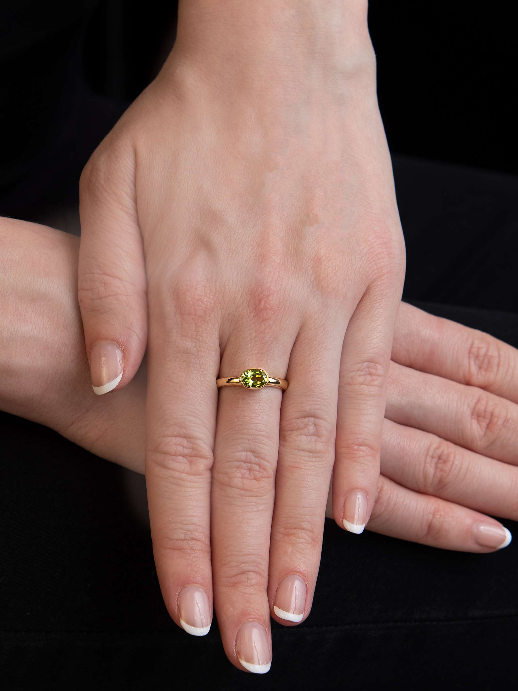 Buy E.W Adams 9ct Gold Rub Over Oval Ring, N Online at johnlewis.com