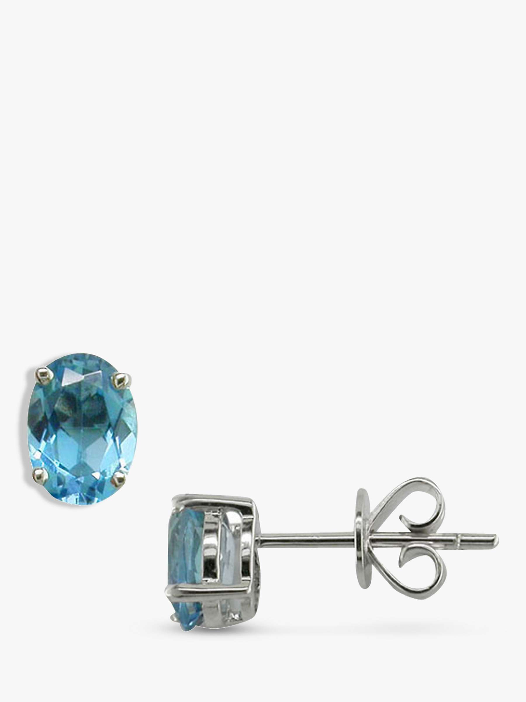 Buy E.W Adams 9ct White Gold Oval Stud Earrings Online at johnlewis.com