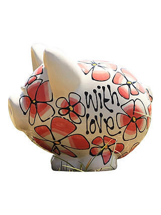 Gallery Thea Personalised Coral Pansy and Summer Flowers Piggy Bank