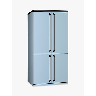Smeg FQ960PB 4-Door American Style Fridge Freezer, A+ Energy Rating, 92cm Wide, Blue