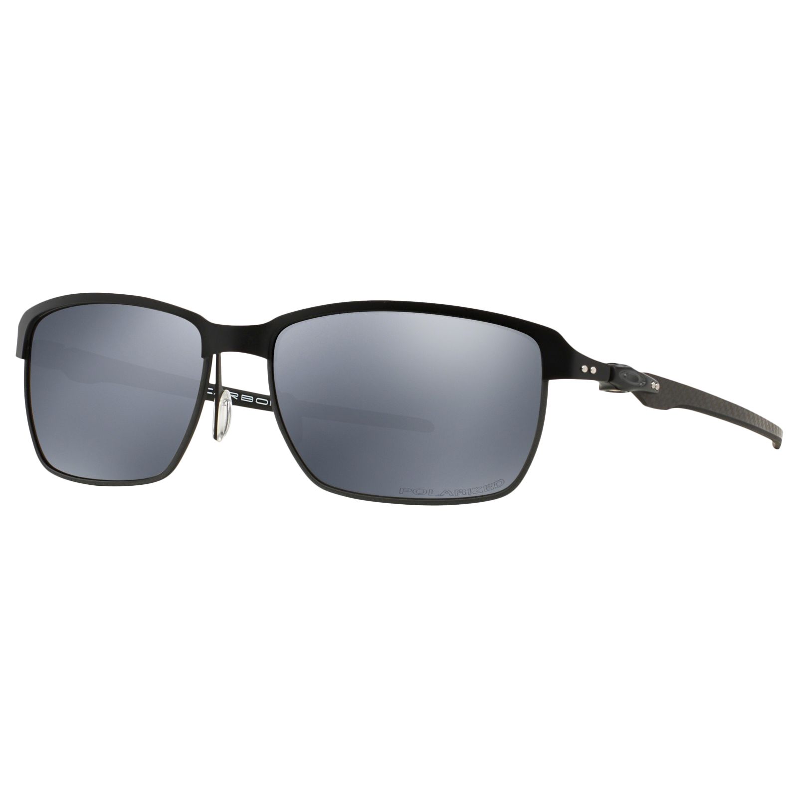 Oakley Oo6018 Tinfoil Carbon Polarised Rectangular Sunglasses Satin Black Black Iridium At John