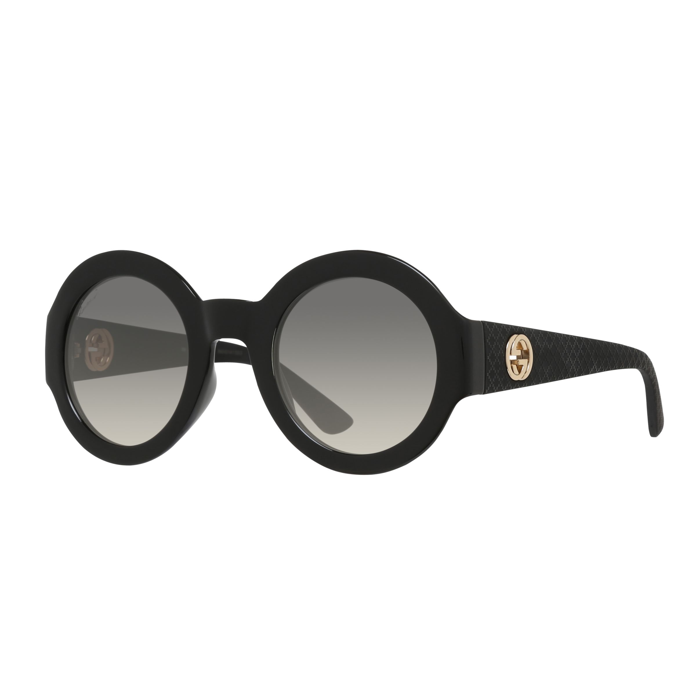 Gucci Gg 3788 S Round Sunglasses Matte Black Grey Gradient At John Lewis And Partners