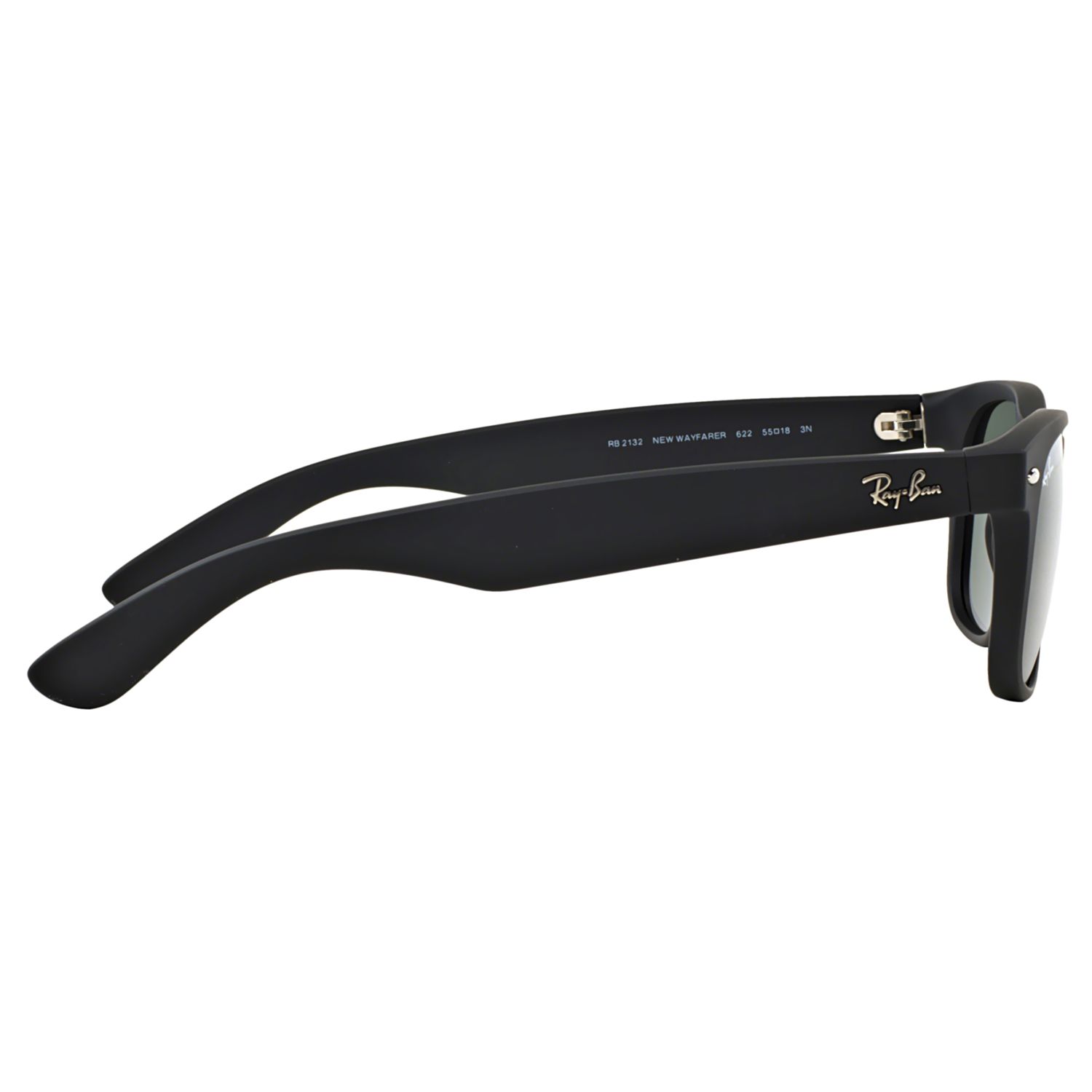Ray-Ban RB2132 New Wayfarer Sunglasses, Matte Black/Dark Green