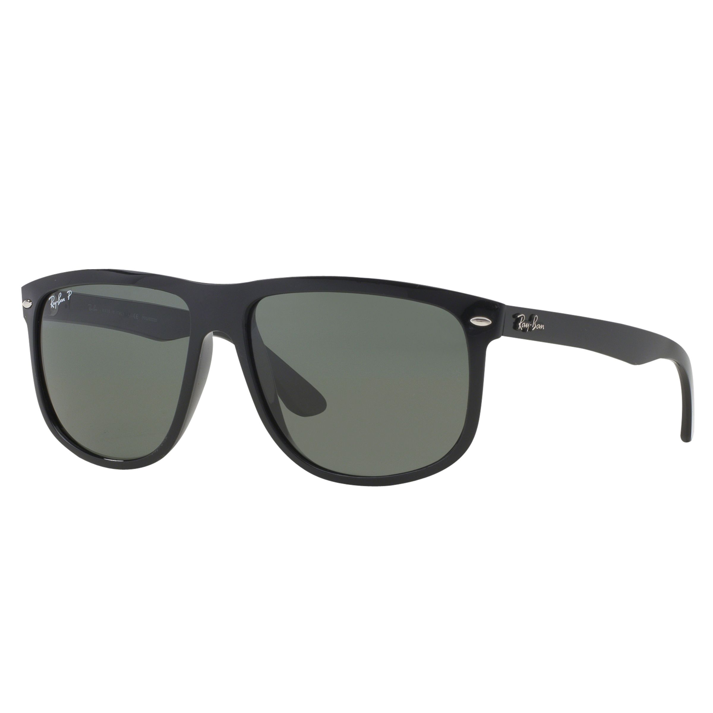 Ray-Ban RB4147 Polarised Square Sunglasses, Black at John Lewis & Partners
