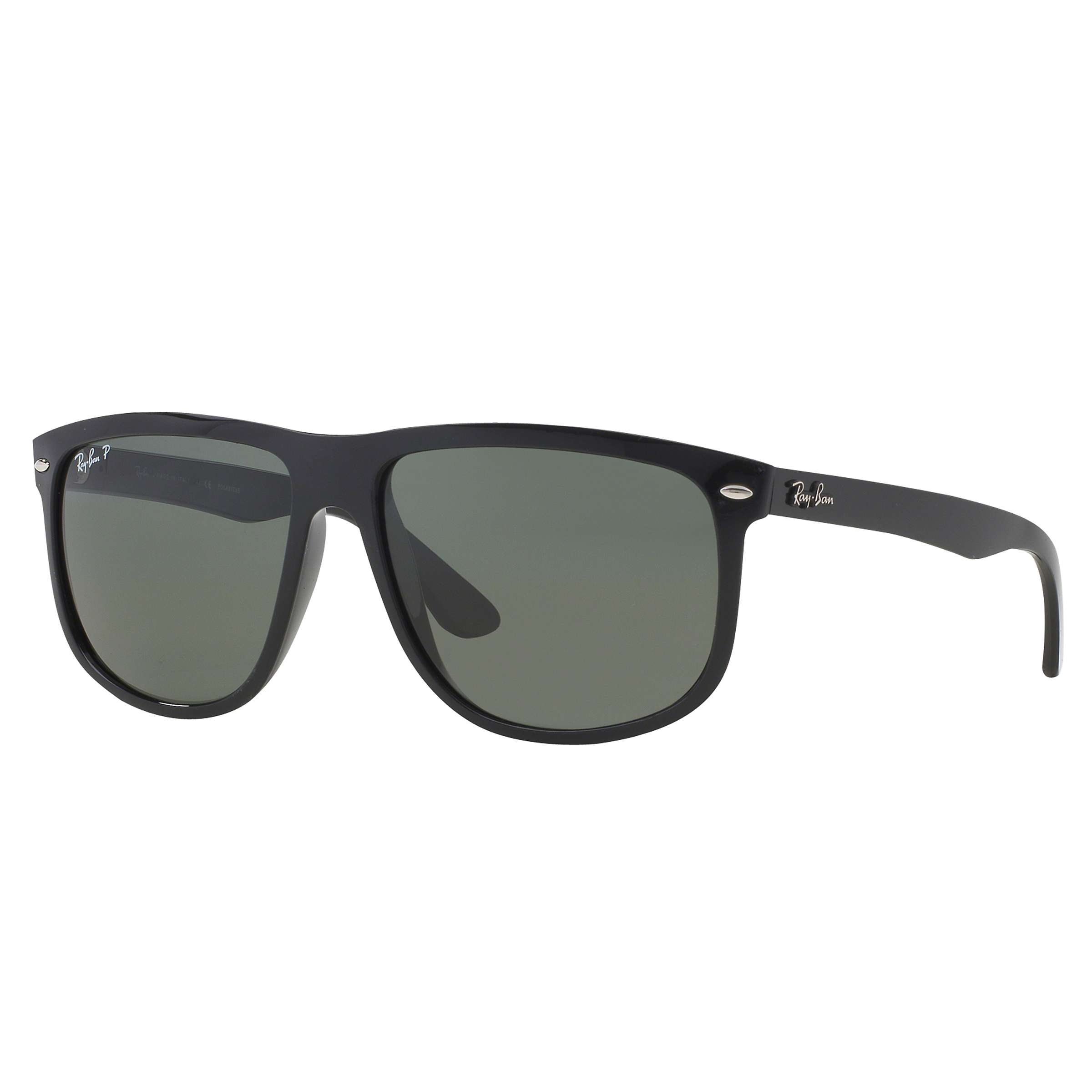 Buy Ray-Ban RB4147 Polarised Square Sunglasses, Black Online at johnlewis.com