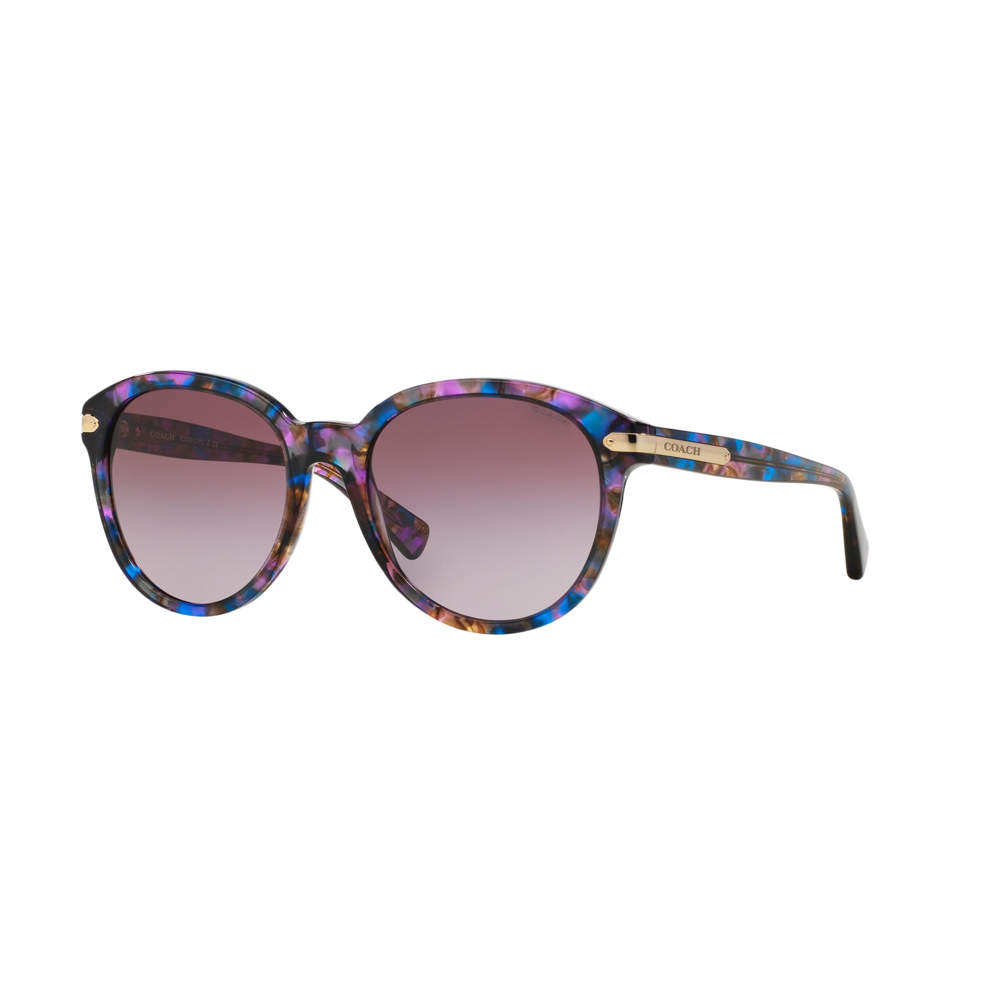 Coach HC8140 Oval Gradient Sunglasses, Confetti Purple