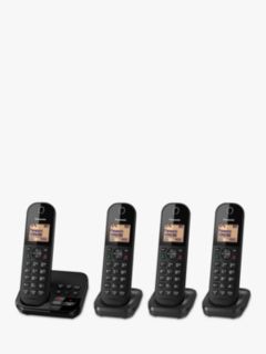 Panasonic KX-TGC424EB Digital Cordless Telephone with 1.6" Backlit LCD Screen, Nuisance Call Blocker & Answering Machine, Quad DECT