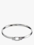 Andea Sterling Silver Square Edge Belt Bangle, Silver