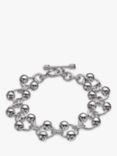 Andea Sterling Silver Balls On Rings Bracelet, Silver