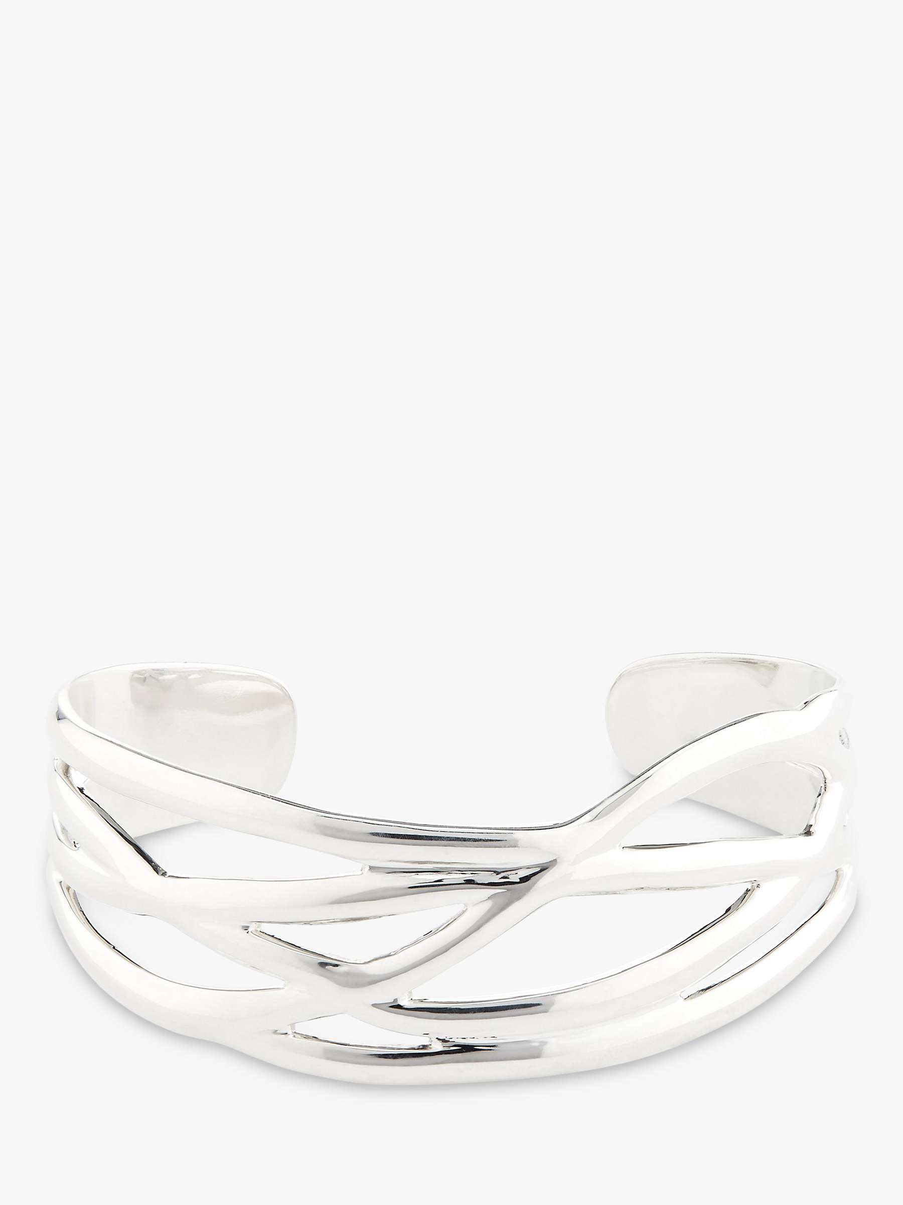 Buy Andea Sterling Silver Plait Cuff, Silver Online at johnlewis.com