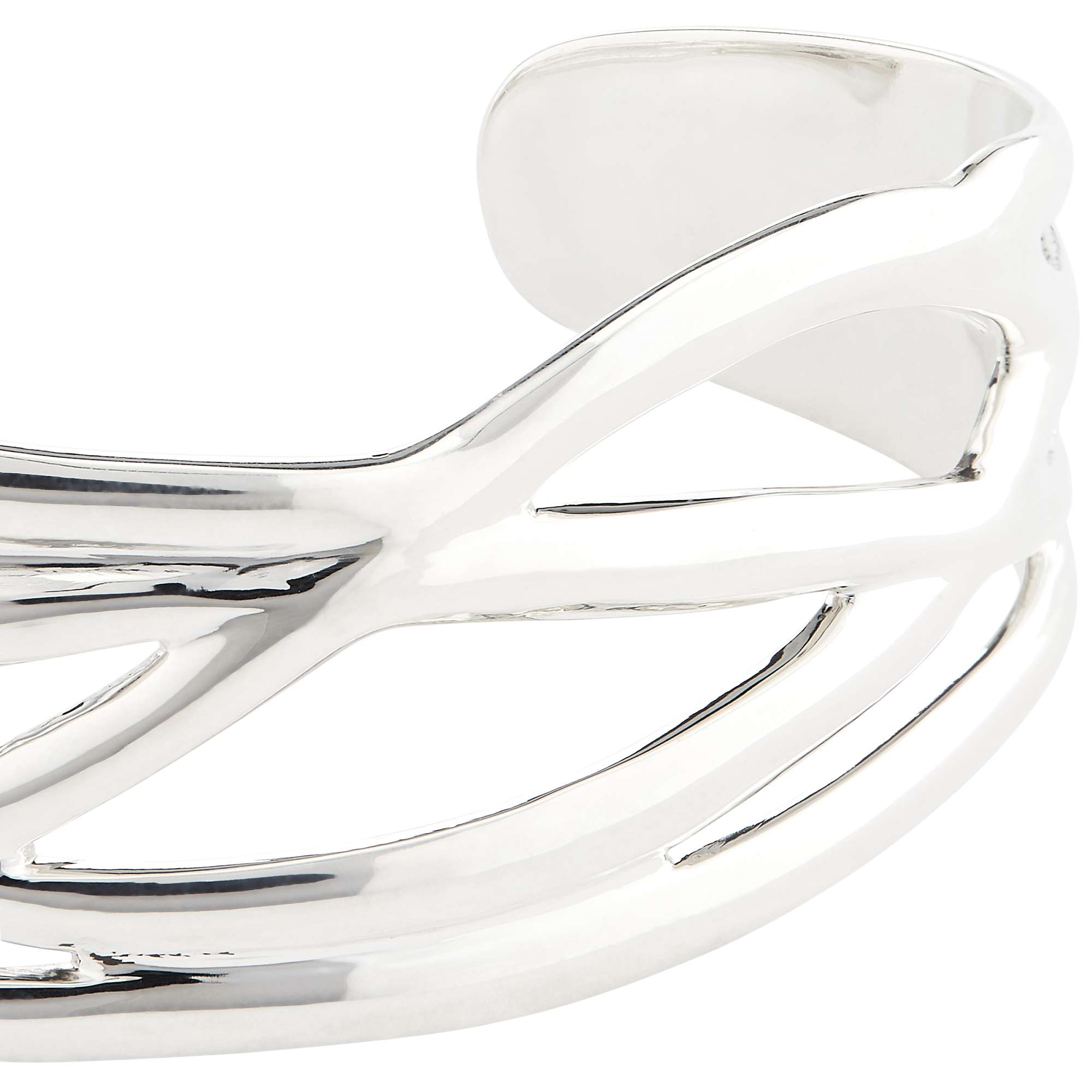 Buy Andea Sterling Silver Plait Cuff, Silver Online at johnlewis.com