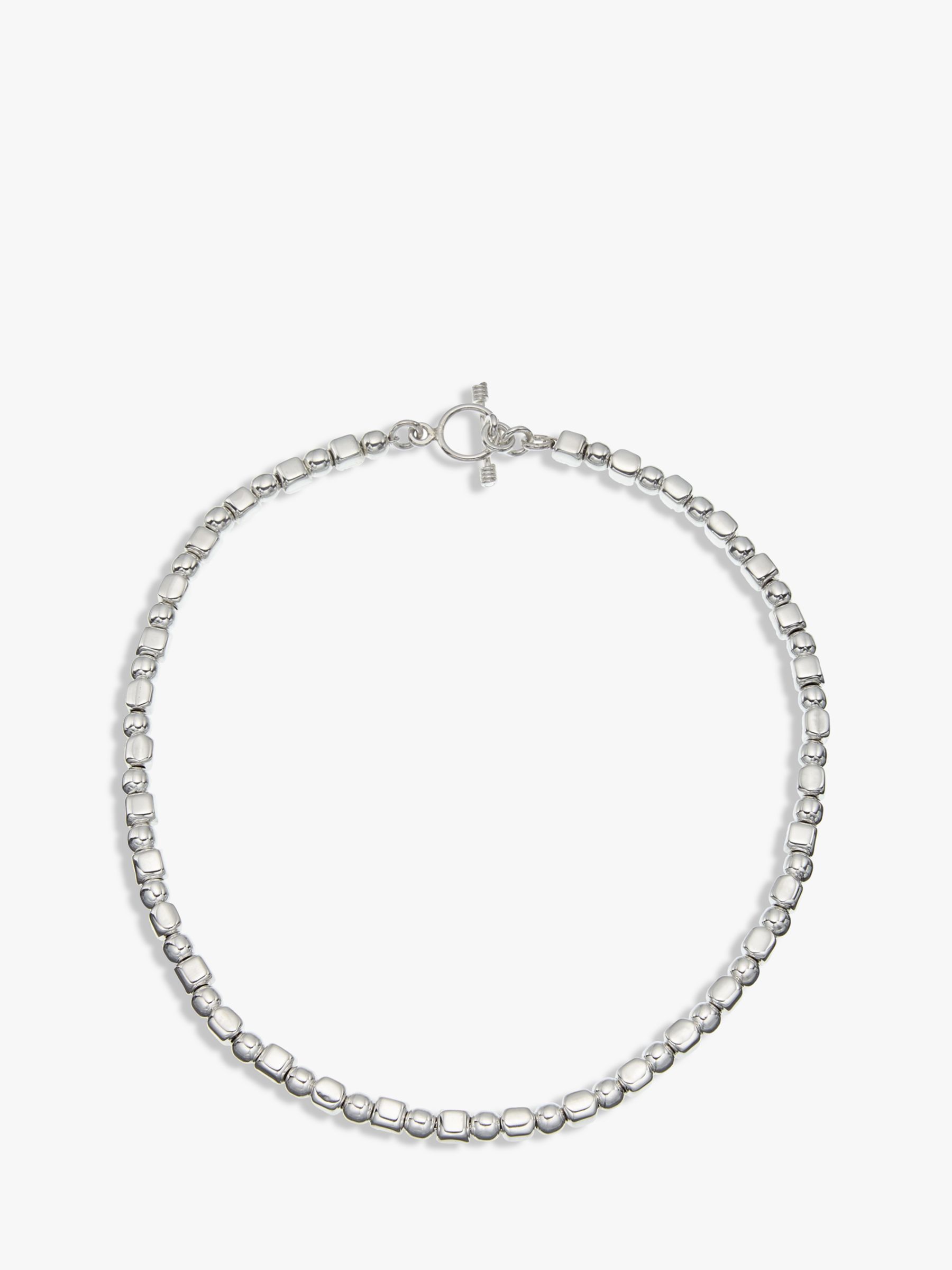 Andea Ball and Cube Necklace, Silver at John Lewis & Partners