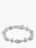 Andea Sterling Silver Ball and Knot Bracelet, Silver