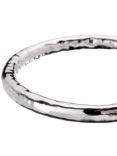 Andea Sterling Silver Thick Hammered Bangle, Silver