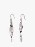 Andea Hammered Twist Drop Earrings, Silver