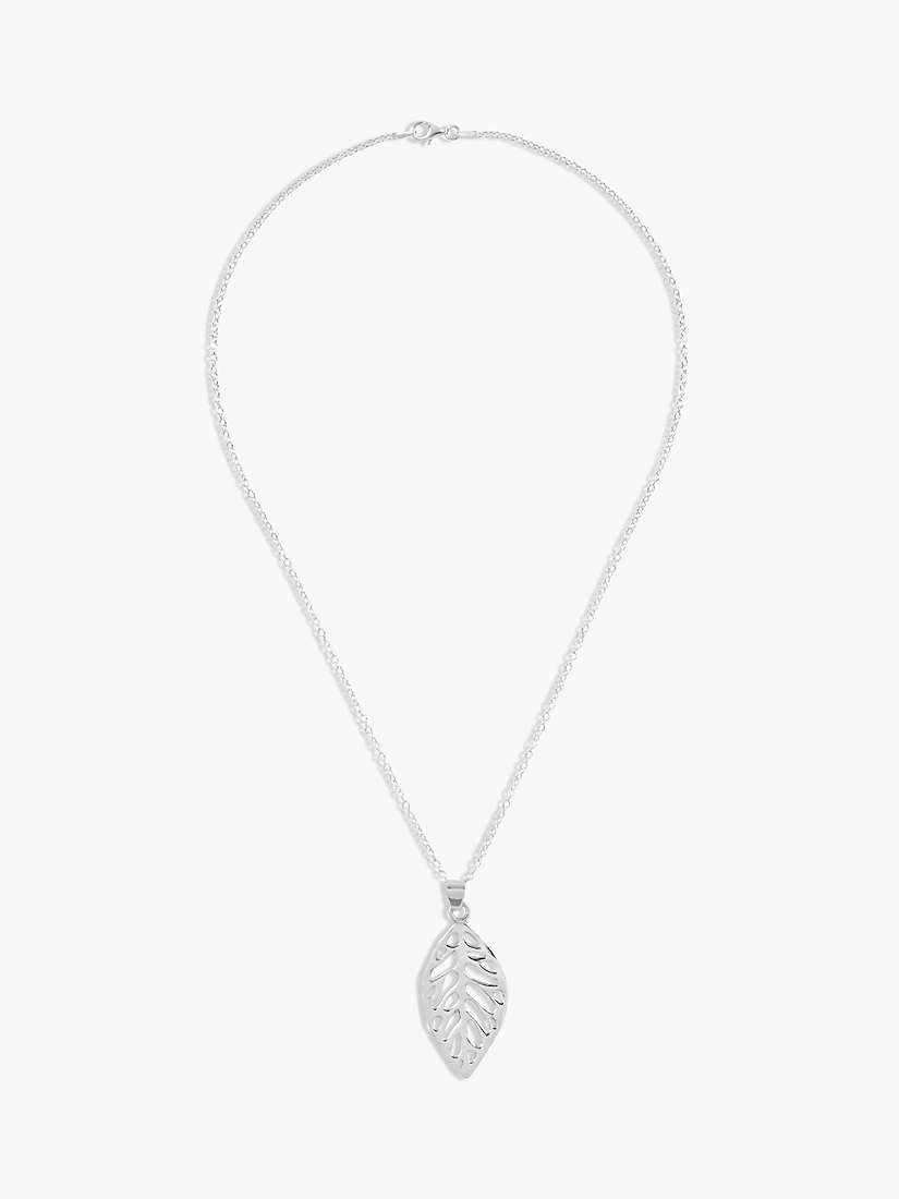 Buy Andea Sculptured Leaf Pendant Necklace, Silver Online at johnlewis.com