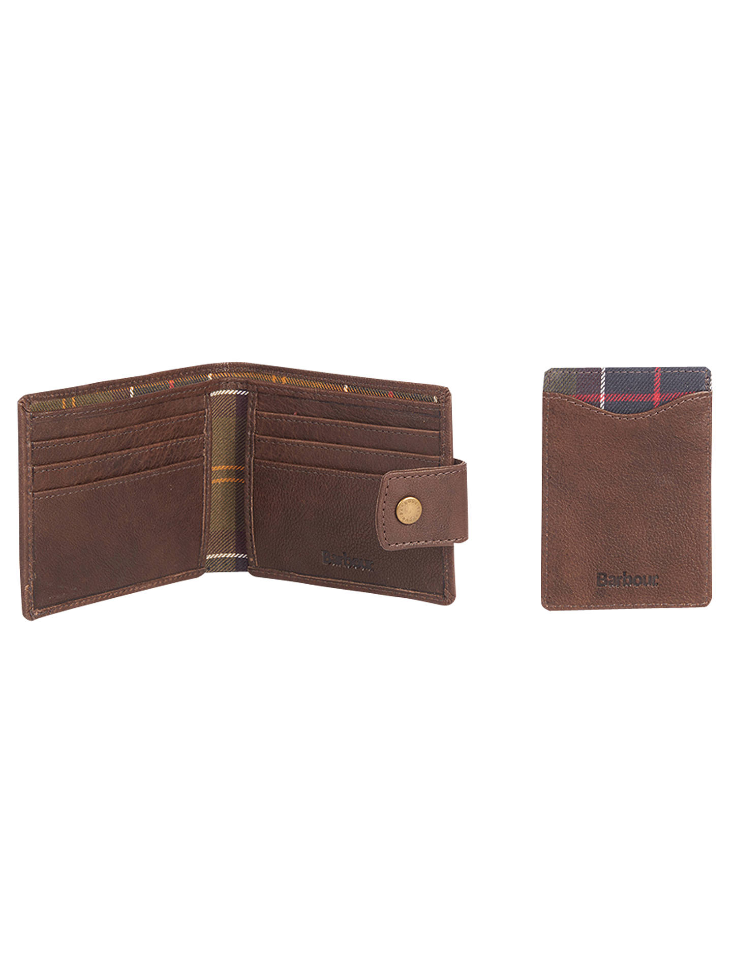 Barbour Leather Wallet and Card Holder Gift Set, Brown at John Lewis & Partners