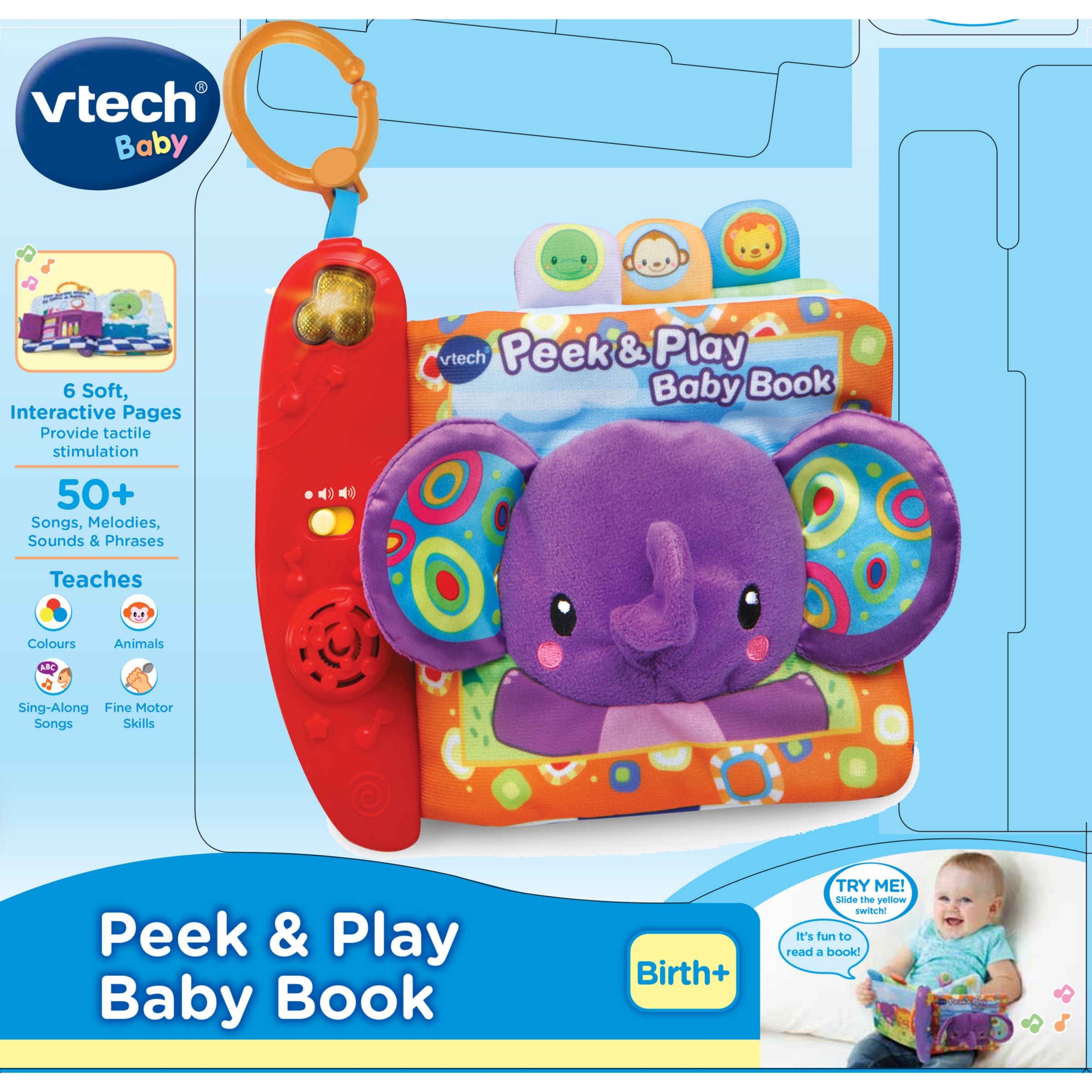 vtech peek & play baby book toy