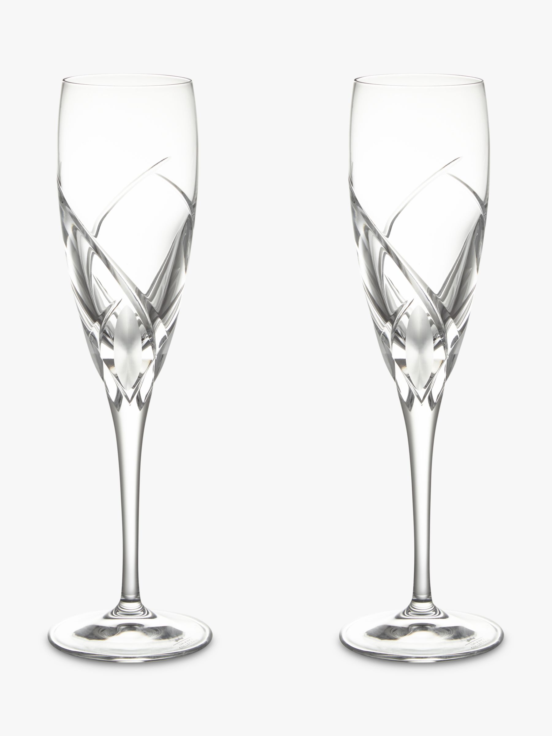 John Lewis & Partners John Lewis & Partners Grosseto Cut Crystal Glass Champagne Flutes, 160ml, Set of 2, Clear