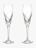 John Lewis Grosseto Cut Crystal Glass Champagne Flutes, 160ml, Set of 2, Clear