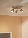 John Lewis & Partners Thea GU10 LED 3 Spotlight Ceiling Plate, Chrome