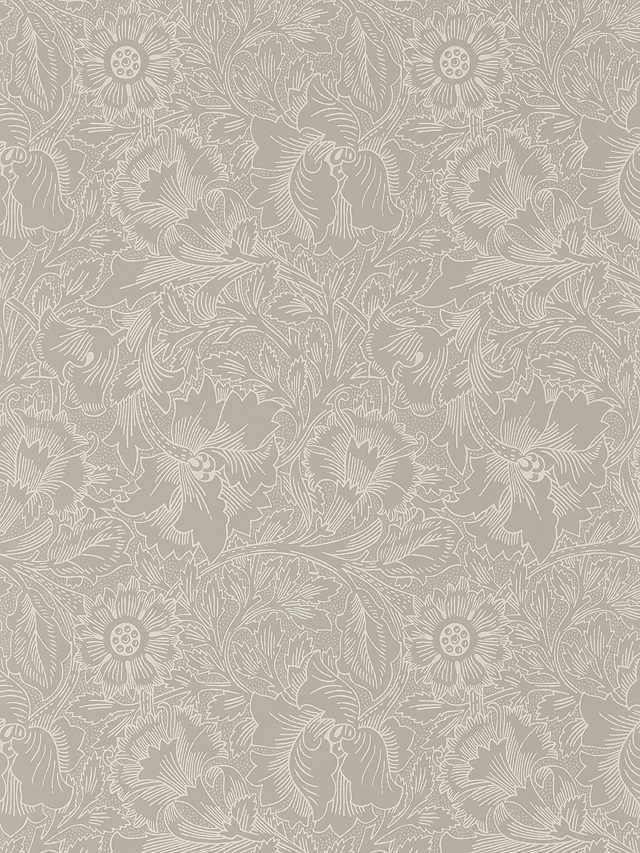 Morris & Co. Pure Poppy Wallpaper, Dove / Chalk DMPU216032