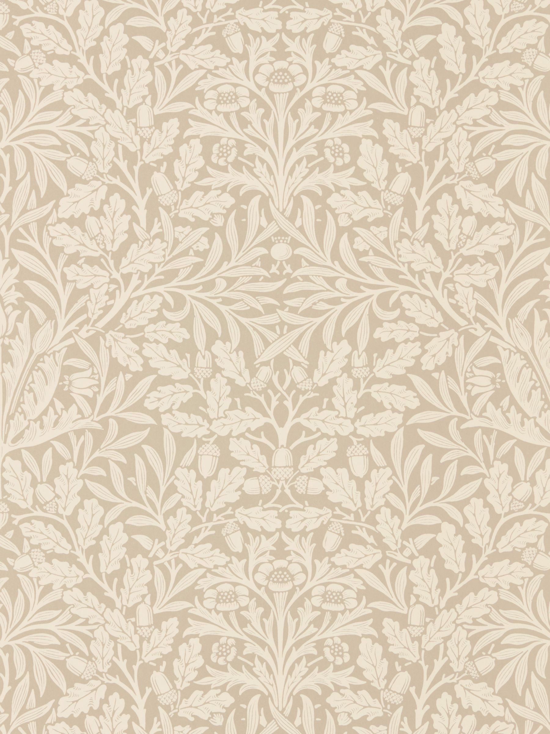 Morris & Co. Pure Acorn Wallpaper, Linen / Ecru DMPU216040