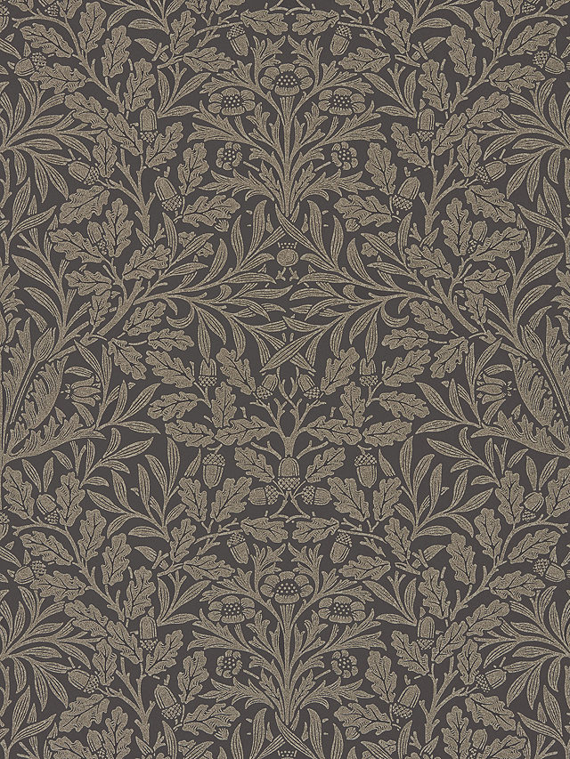 Morris & Co. Pure Acorn Wallpaper, Charcoal / Gilver DMPU216033