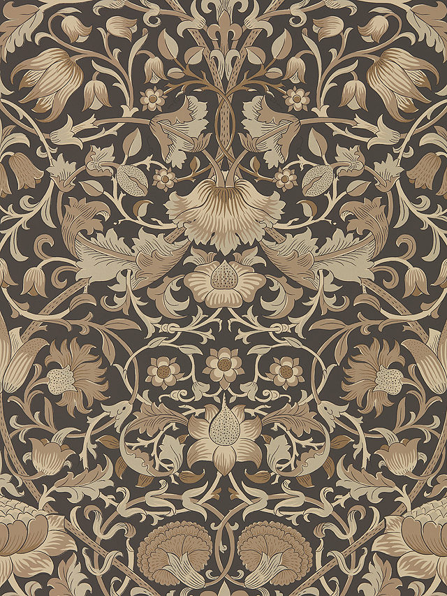 Morris & Co. Pure Lodden Wallpaper, Charcoal / Gold DMPU216027