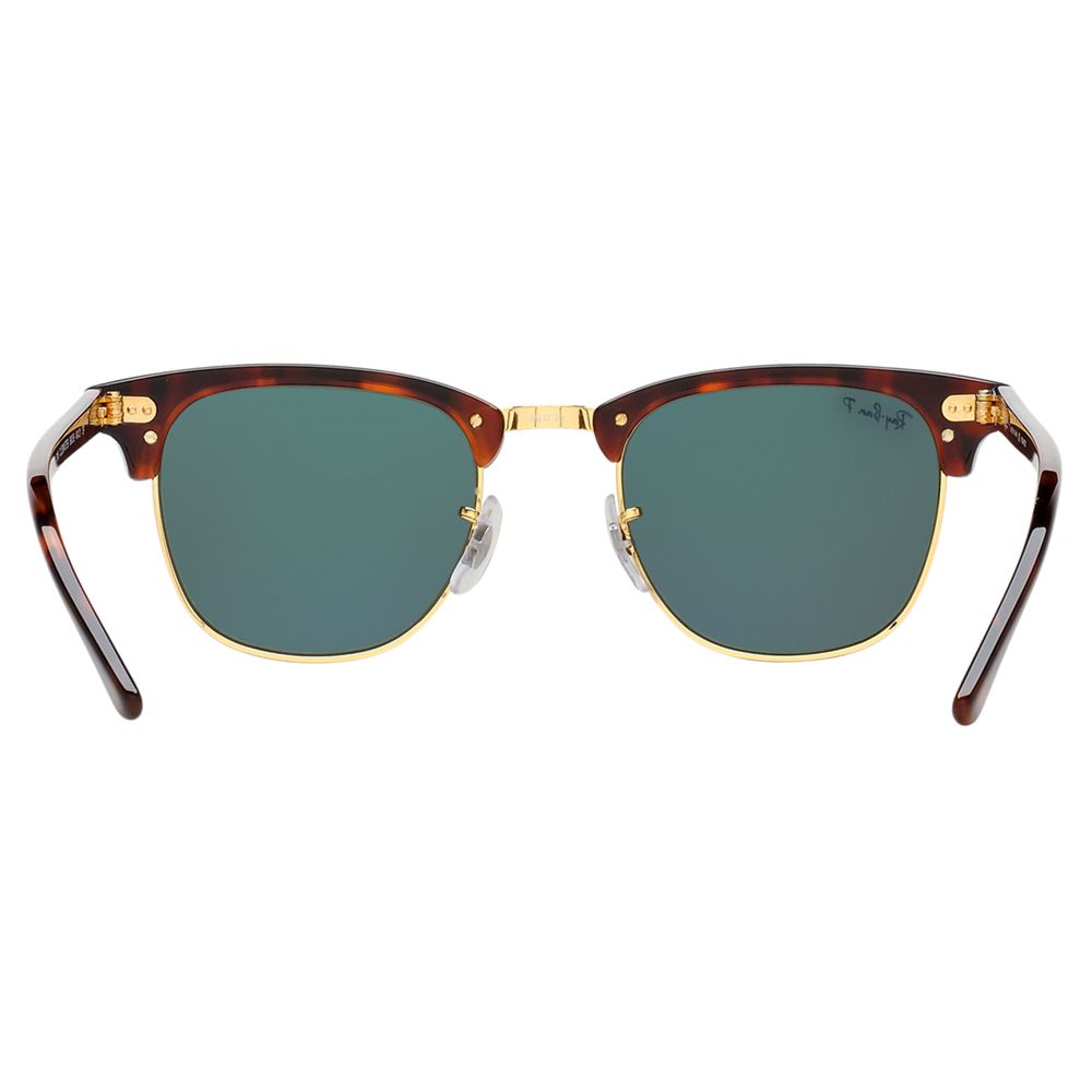 Ray-Ban RB3016 Men's Polarised Clubmaster Sunglasses, Tortoise/Dark Green  at John Lewis & Partners