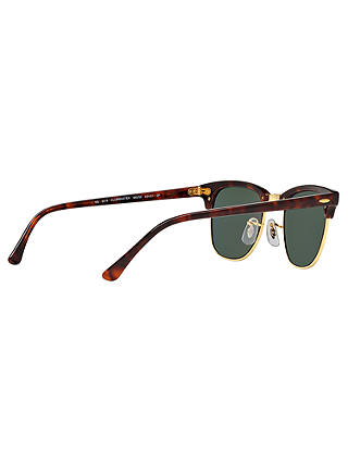 Ray-Ban RB3016 Men's Polarised Clubmaster Sunglasses, Tortoise/Dark Green
