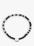 Under the Rose Morse Code '18th' Bead Bracelet, Black/Silver