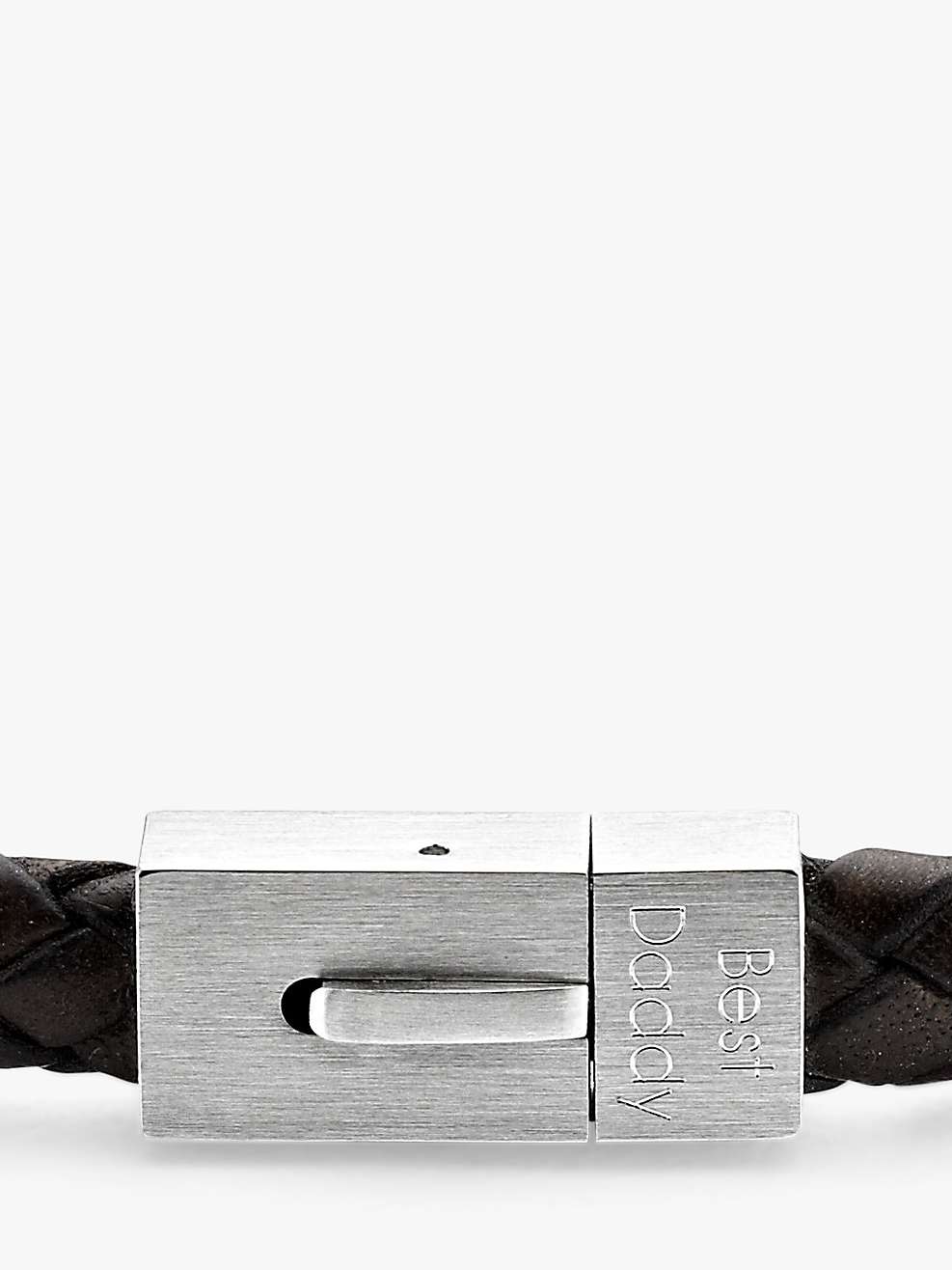 Buy Under the Rose Personalised Men's Leather Bracelet, Brown Online at johnlewis.com