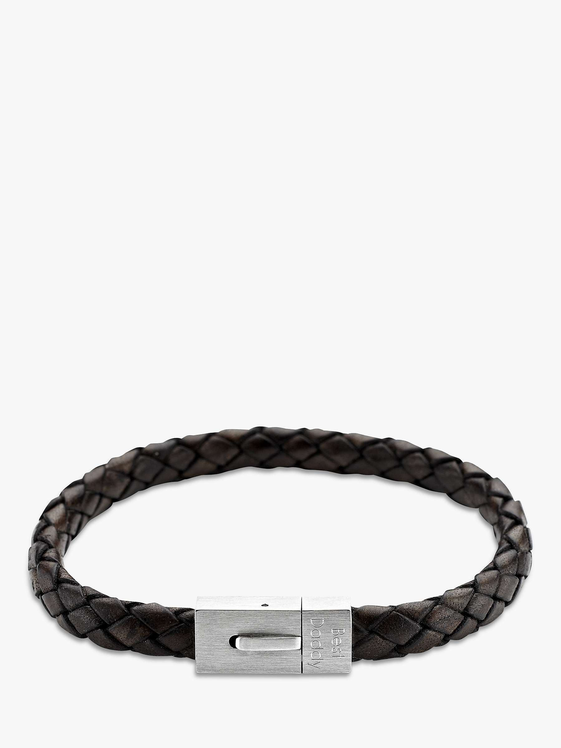 Buy Under the Rose Personalised Men's Leather Bracelet, 20cm Online at johnlewis.com