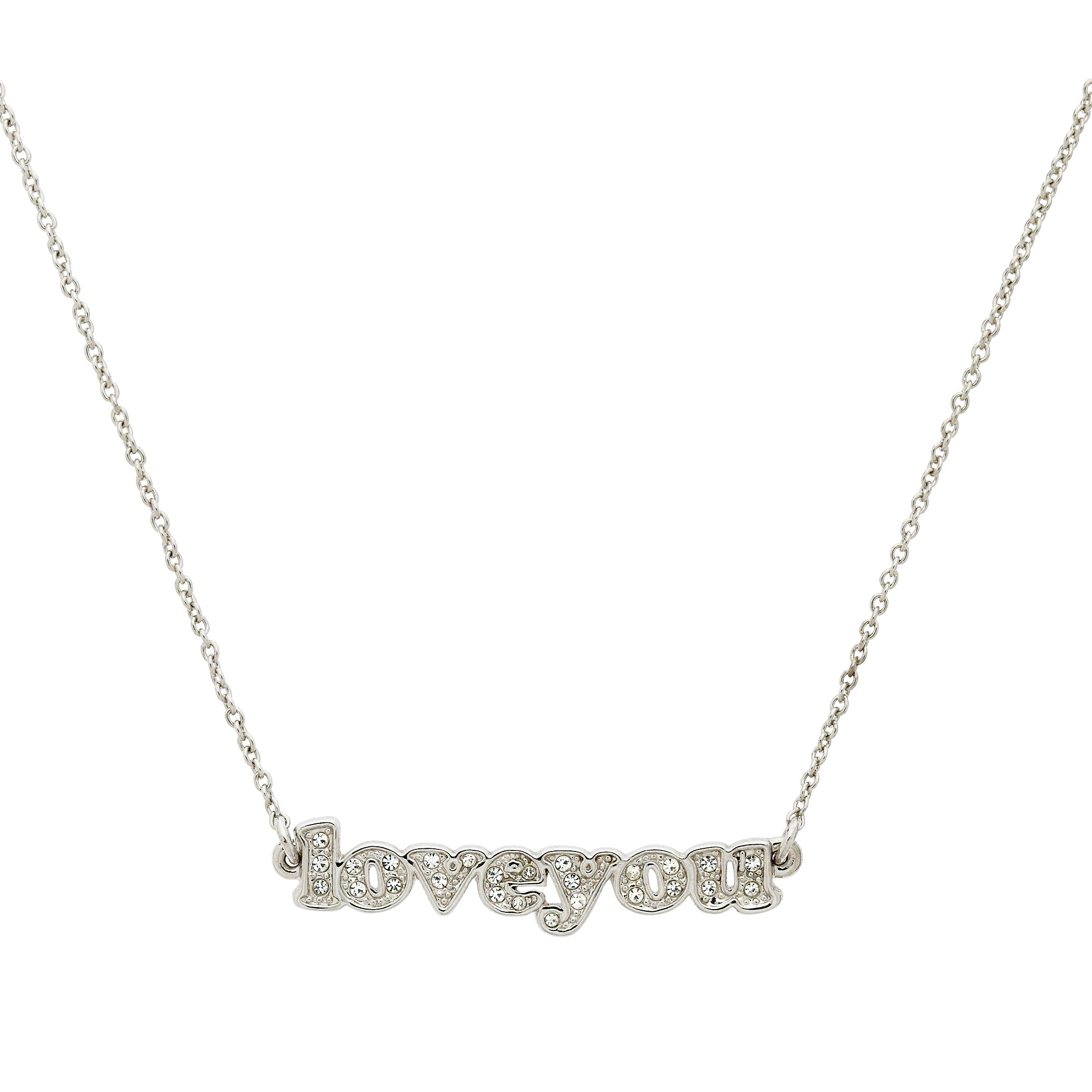 Cachet Love You Swarovski Crystal Necklace, Silver