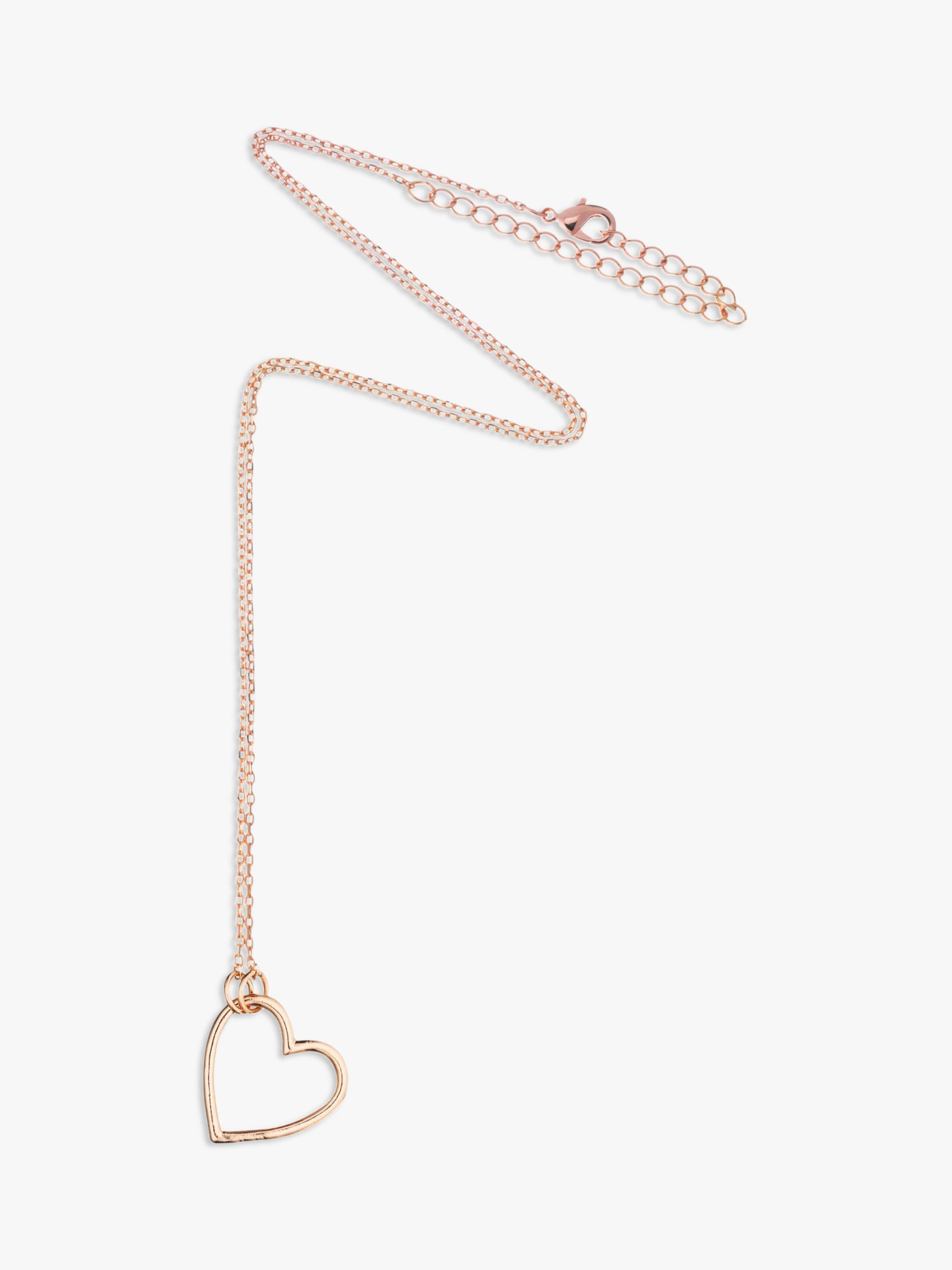 Estella Bartlett Open Heart Pendant Necklace, Gold