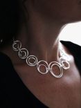 Nina B Graduating Open Circles Necklace, Silver
