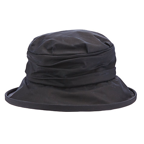 Buy Olney Annabelle Waxed Cotton Ruched Rain Hat, Navy | John Lewis