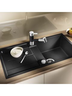 BLANCO Metra 5S Composite Granite Single Bowl Kitchen Sink with Push-up Waste, Anthracite