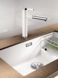 BLANCO Subline 700 1.5 Bowl Undermounted Composite Granite Kitchen Sink with Left Hand Bowl, White