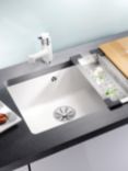 BLANCO Subline 500-U Single Bowl Undermounted Ceramic Kitchen Sink, White