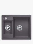BLANCO Metra 6 1.5 Bowl Inset Composite Granite Kitchen Sink, Rock Grey