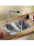 BLANCO Andano 340/180-IF Inset Kitchen Sink with Right Hand Bowl, Stainless Steel